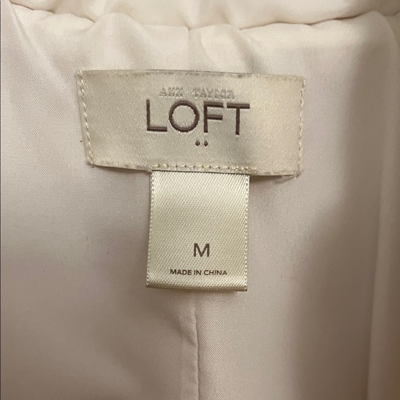 Loft White Quilted Puffer Vest medium - Picture 3 of 4